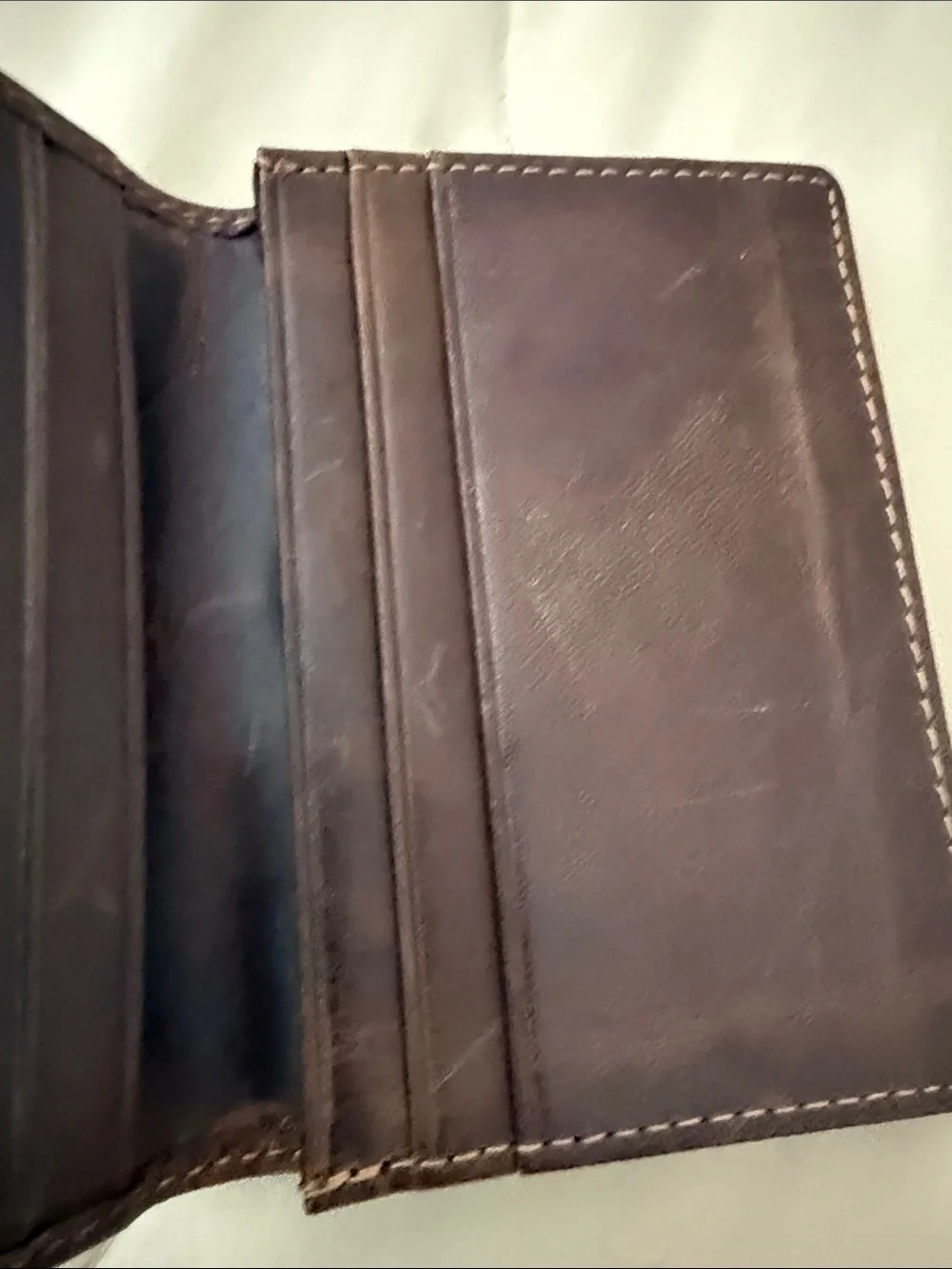 Genuine Leather Men's Bifold Wallet - Dark Brown